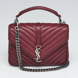 YSL College Medium - Burgundy